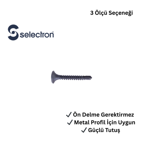 Selectron Borazan Matkap Uçlu Alçıpan Vidası – Koli