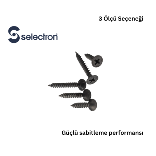 Selectron Agraf – Agraf Siyah Montaj Vidası – Koli